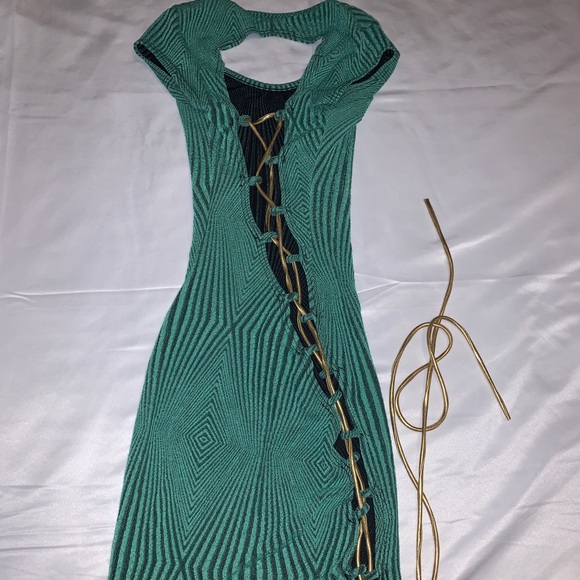 Aqua/Teal Bodycon Dress - Picture 2 of 3